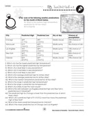 Data Analysis & Probability: Weather Predictions Timed Drills Gr. 6-8 - WORKSHEET