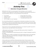 Your Personal Relationships: Motivation Through Affirmation - WORKSHEET