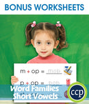 Word Families - Short Vowels - BONUS WORKSHEETS