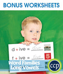 Word Families - Long Vowels - BONUS WORKSHEETS