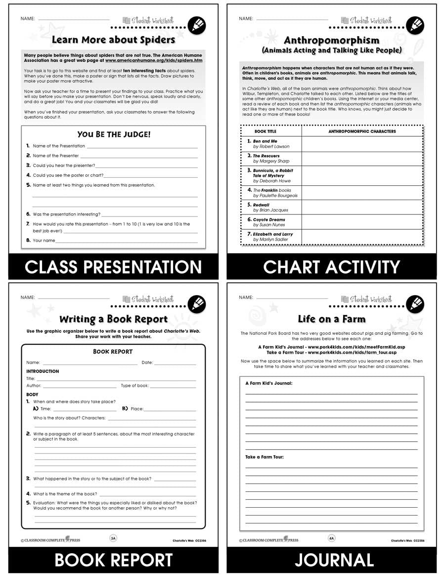 Free Printable Charlotte S Web Worksheets Pdf Free Printable Charlotte S Web Worksheets Pdf