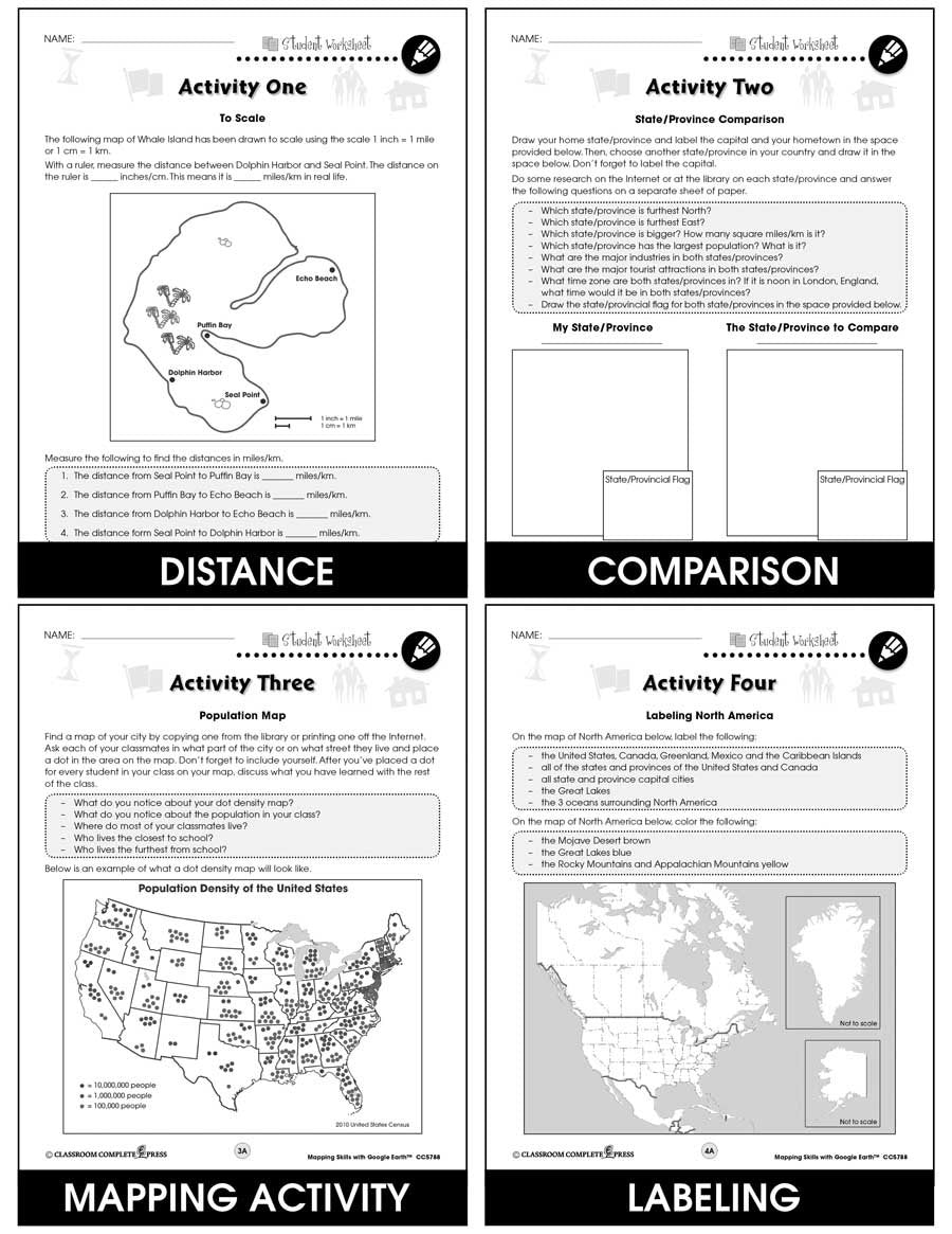 Mapping Skills with Google Earth Gr. 6-8 - BONUS WORKSHEETS – CLASSROOM COMPLETE PRESS mapping-skills-with-google-earth-gr-6-8-bonus-worksheets-classroom-complete-press