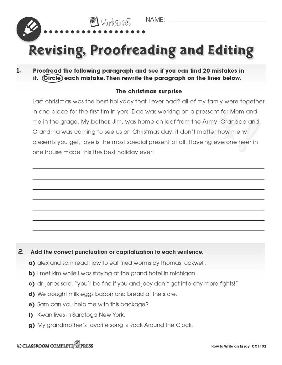 How to Write an Essay: Punctuation Proofreading - WORKSHEET – CLASSROOM COMPLETE PRESS how-to-write-an-essay-punctuation-proofreading-worksheet-classroom-complete-press