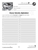 Reading Response Forms: Story Words Alphabet Gr. 3-4 - WORKSHEET