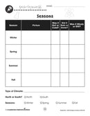Earth & Space Science: Seasons Tracker Graphic Organizer - WORKSHEET