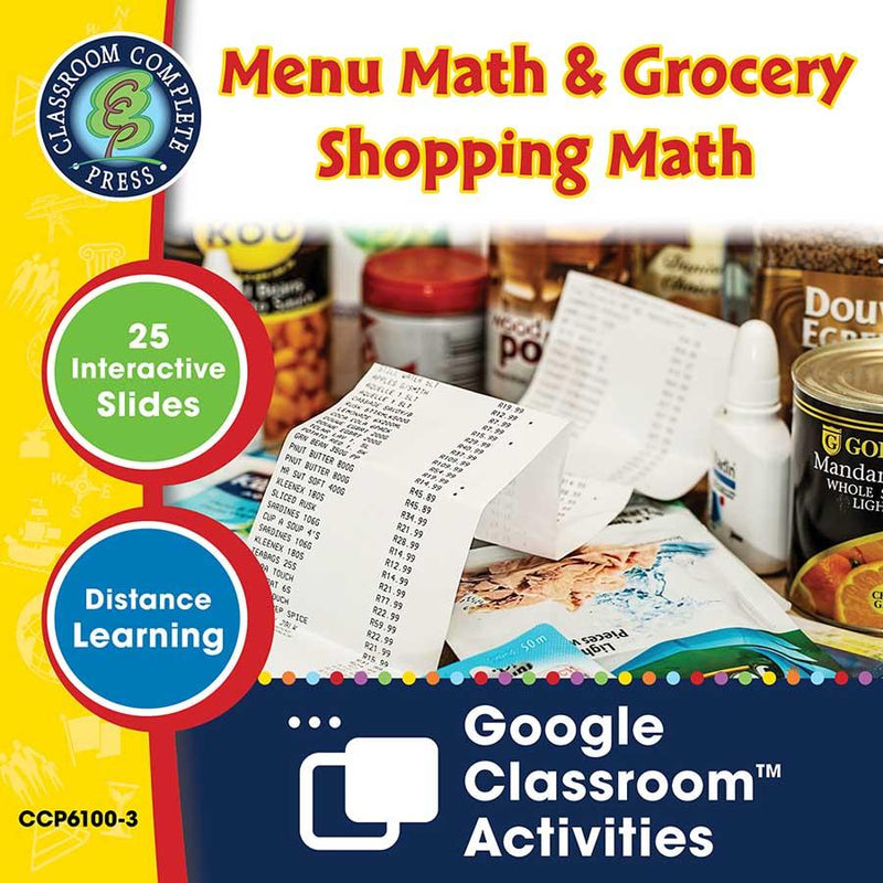 Daily Marketplace Skills: Menu Math & Grocery Shopping Math - Google Slides (SPED)