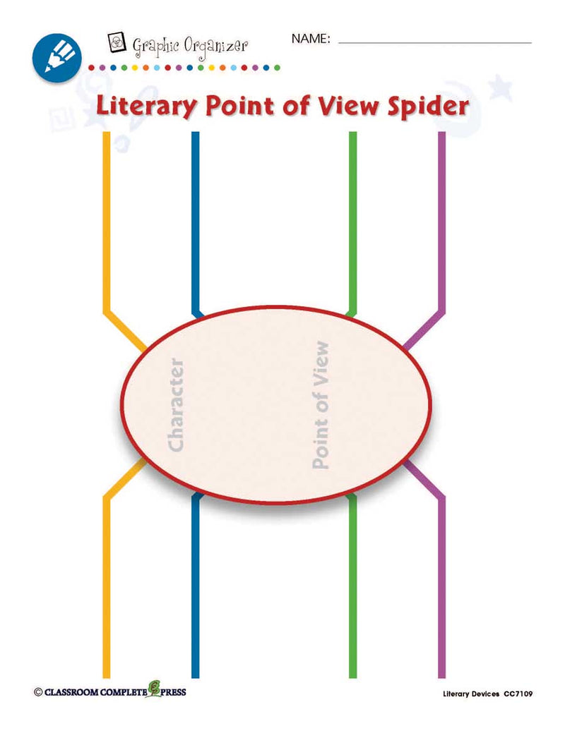Literary Devices: Literary Point of View Spider - WORKSHEET