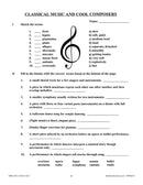 Classical Music and Cool Composers: Test - WORKSHEET