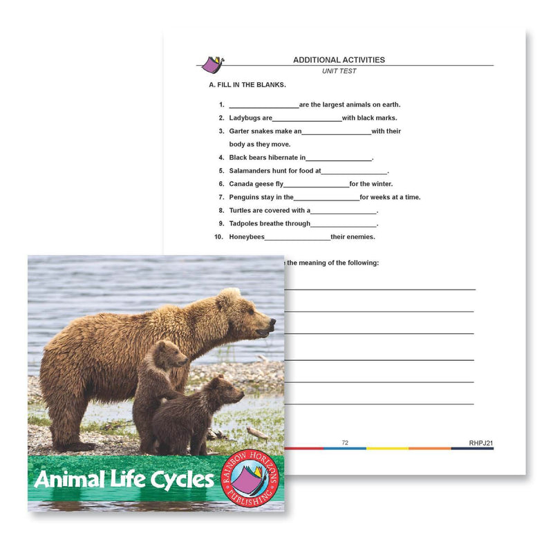 Animal Life Cycles: Unit Test - WORKSHEET