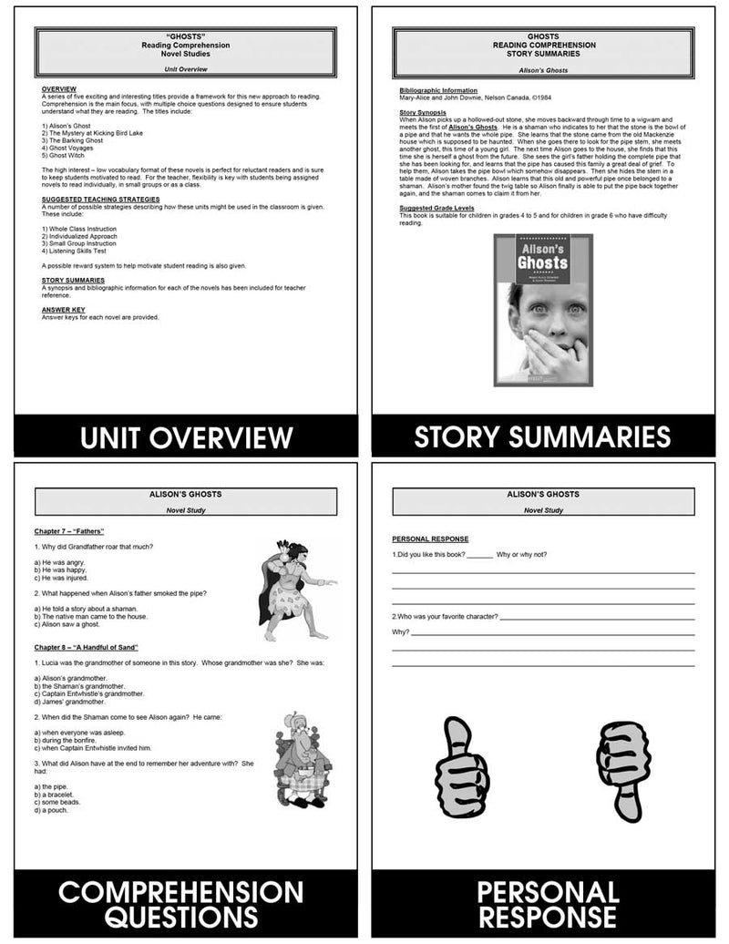 Ghosts: Reading Comprehension (Novel Study)