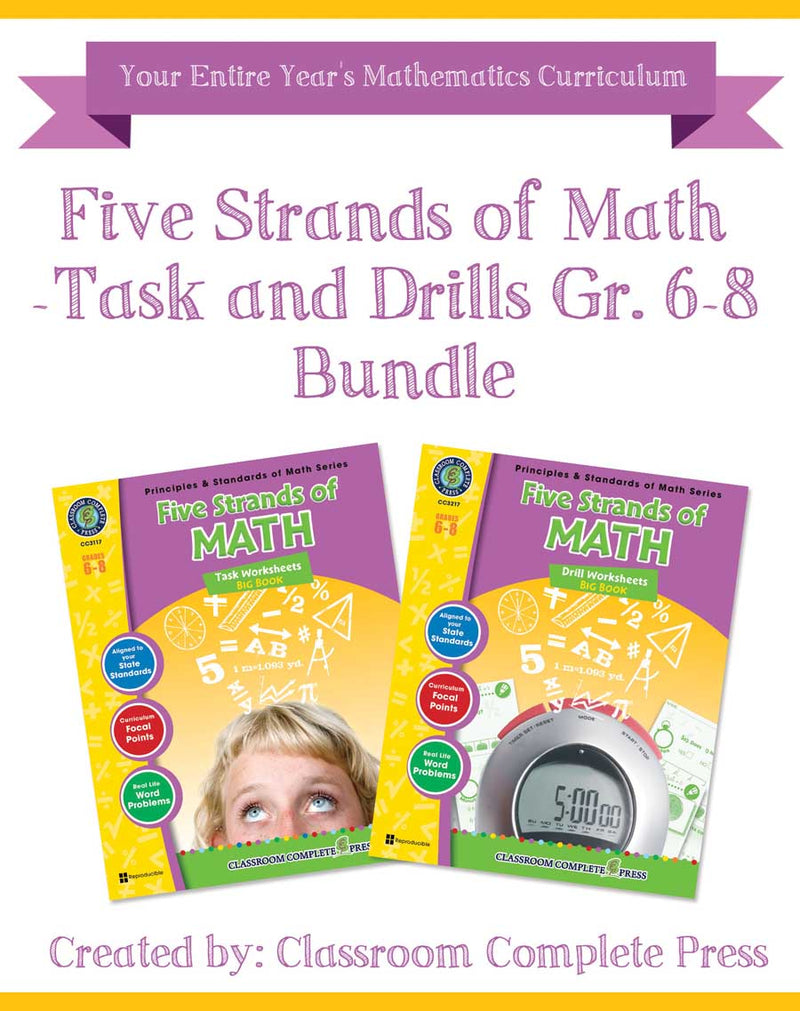 Five Strands of Math - Grades 6-8 - Task & Drills Big Book