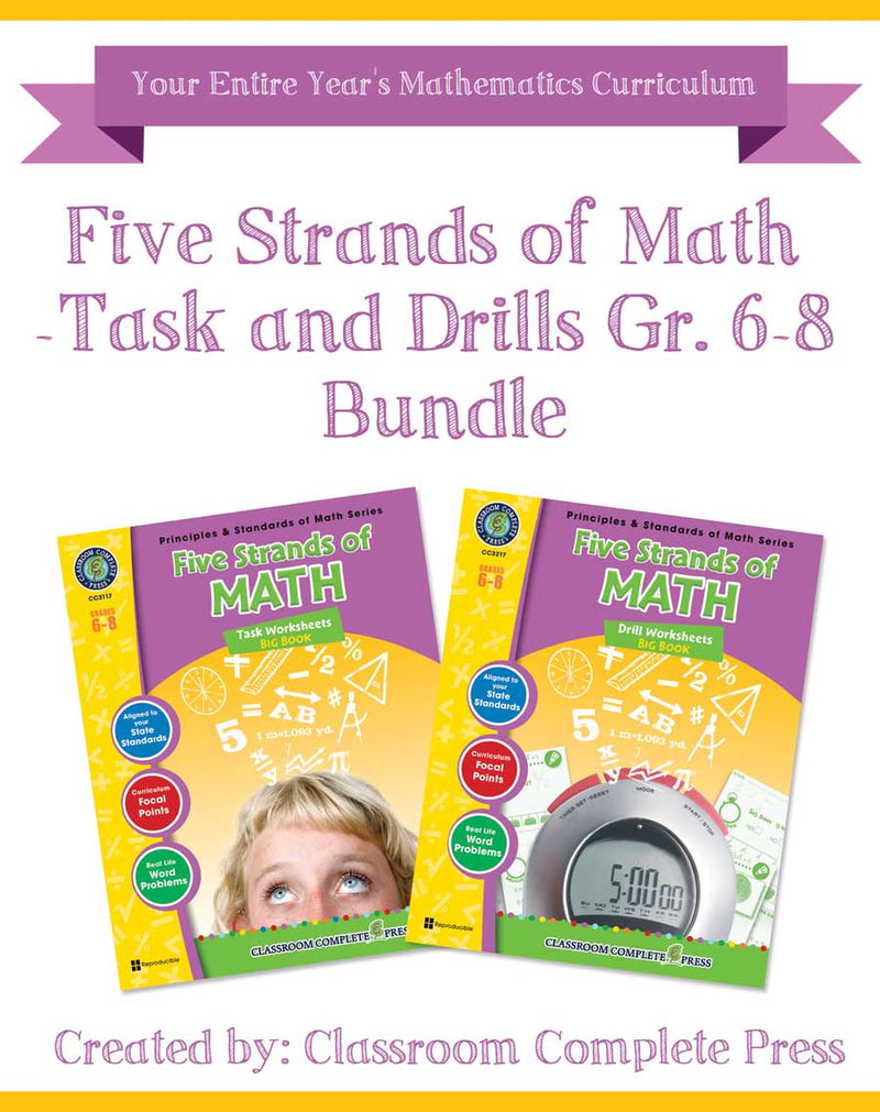 Five Strands of Math - Grades 6-8 - Task & Drills Big Book – CLASSROOM ...