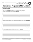 How to Write a Paragraph: Forms and Purposes - Paragraph Prompts - WORKSHEET