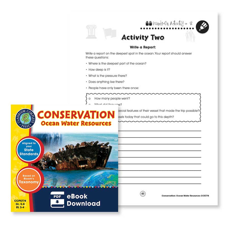 Conservation: Ocean Water Resources: Write a Report - WORKSHEET