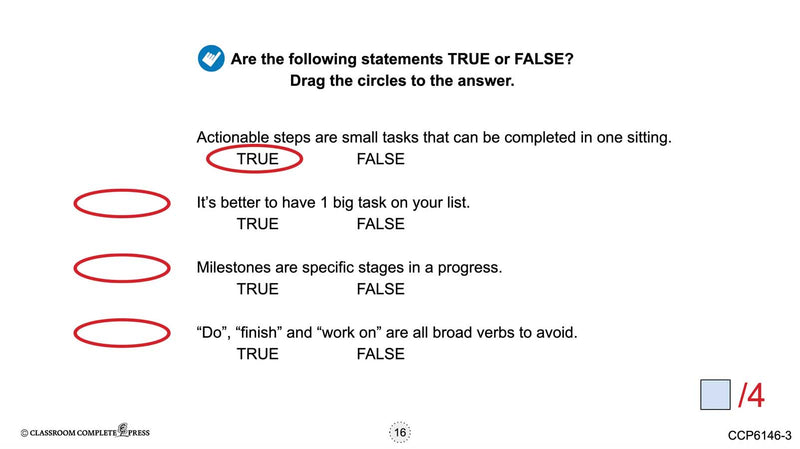 Readiness Life Skills - Managing Time: Divide Larger Projects into Smaller Tasks - Google Slides (SPED)