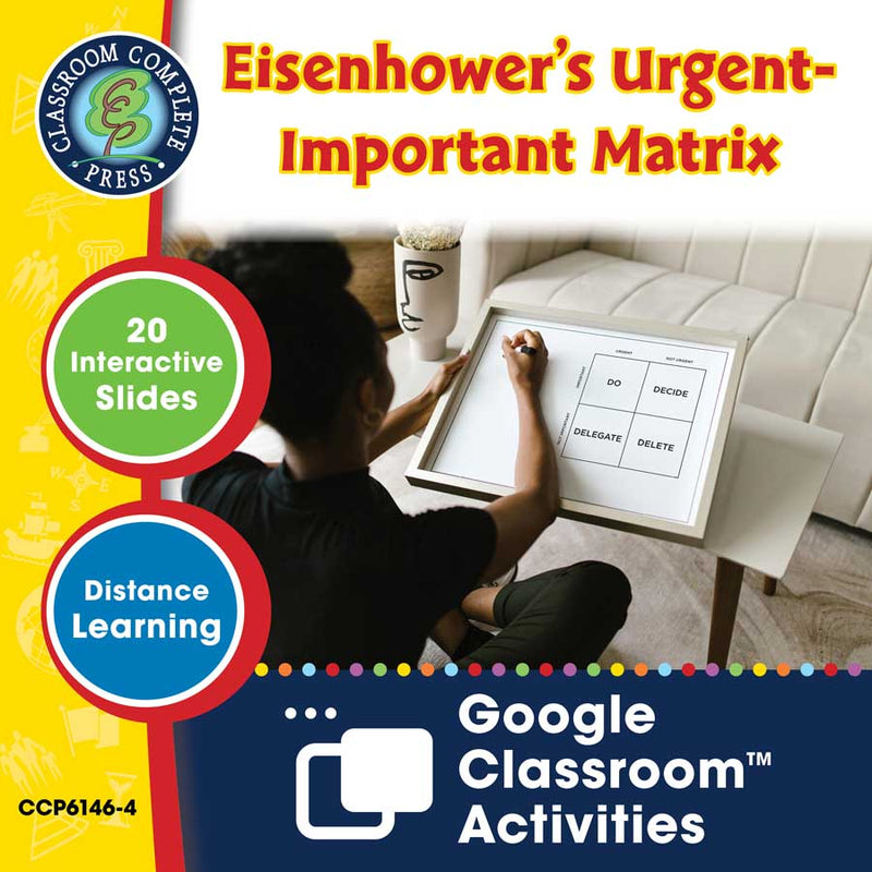 Readiness Life Skills - Managing Time: Eisenhower's Urgent-Important Matrix - Google Slides (SPED)