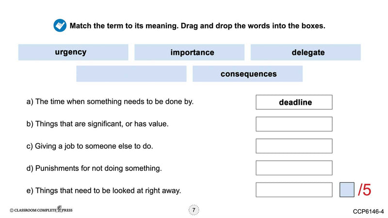 Readiness Life Skills - Managing Time: Eisenhower's Urgent-Important Matrix - Google Slides (SPED)