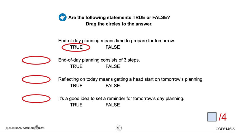 Readiness Life Skills - Managing Time: End-of-Day Planning - Google Slides (SPED)
