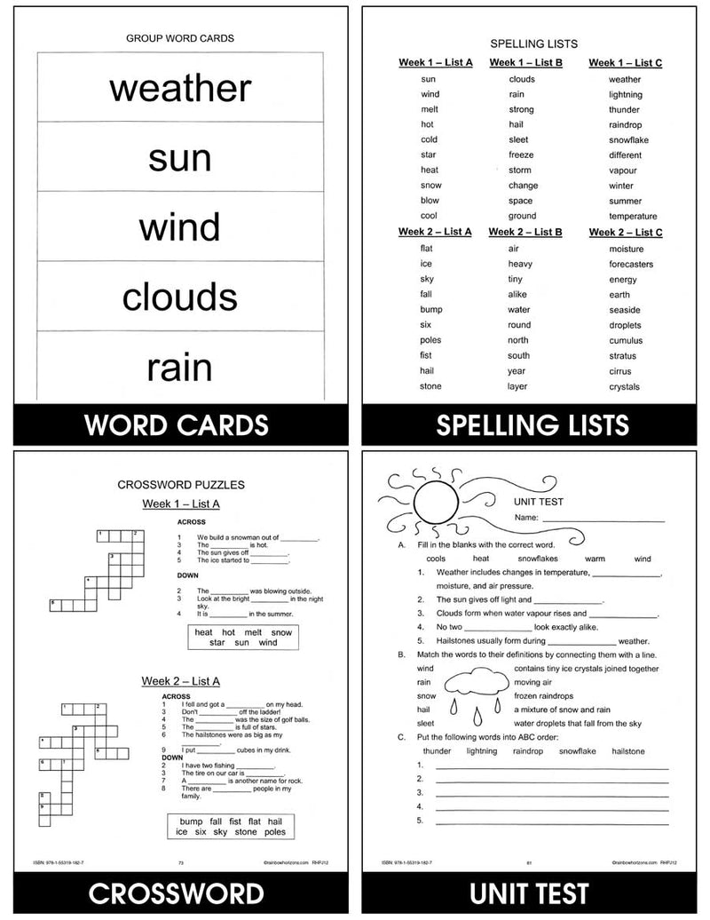 Weather Words: Sleet, Hail, Snow, Rain & Wind