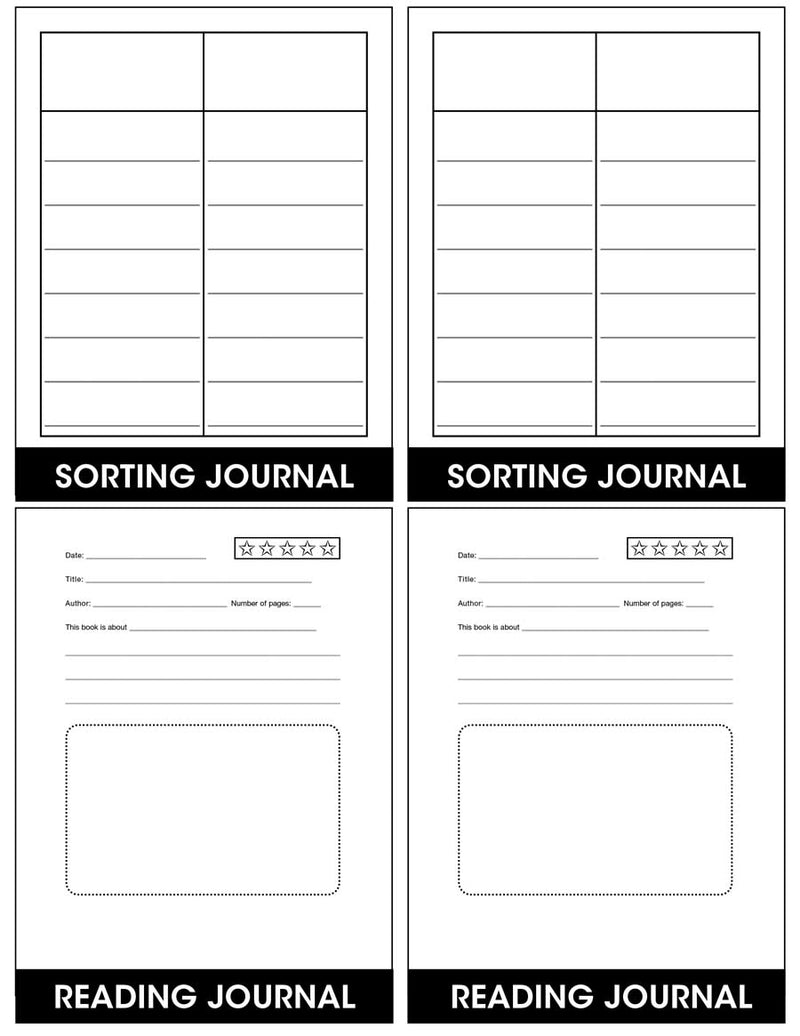 My Journals - Sorting, Reading & Writing