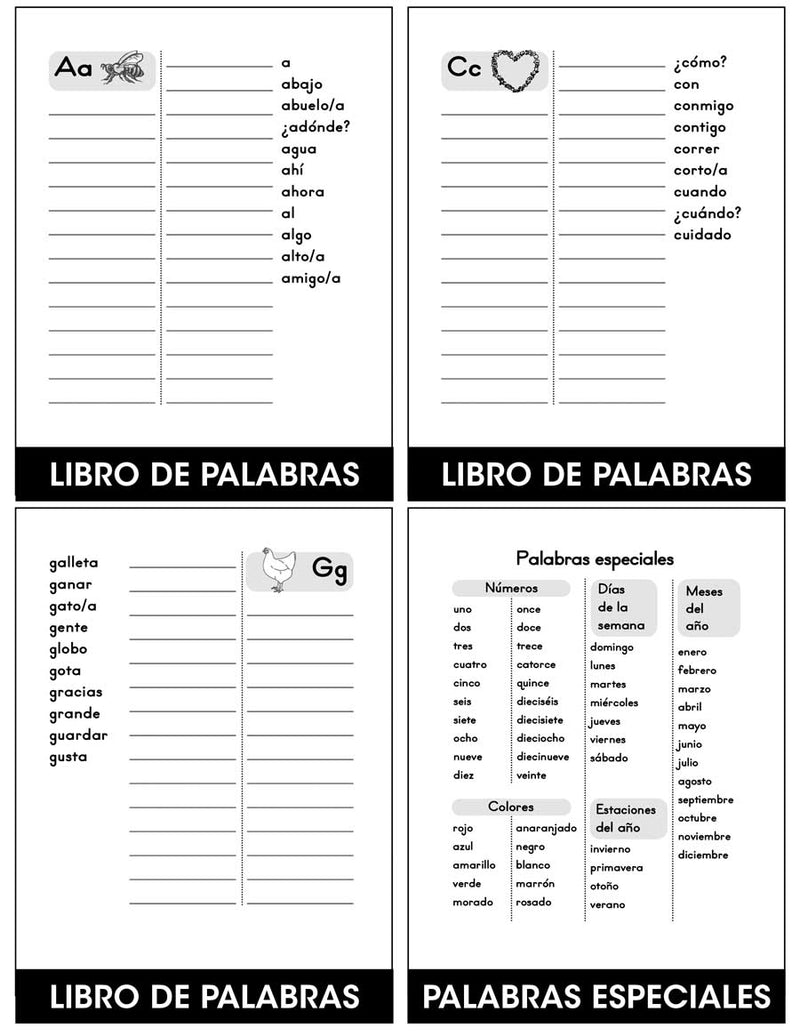 My Word Book & Mi libro de palabras - English & Spanish Versions