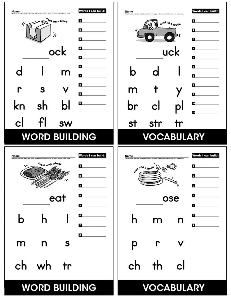 Building Word Families with Letter Tiles - Rime Time