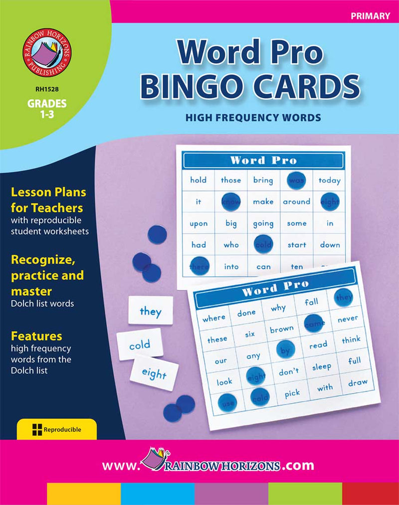 Word Pro Bingo Cards - High Frequency Words