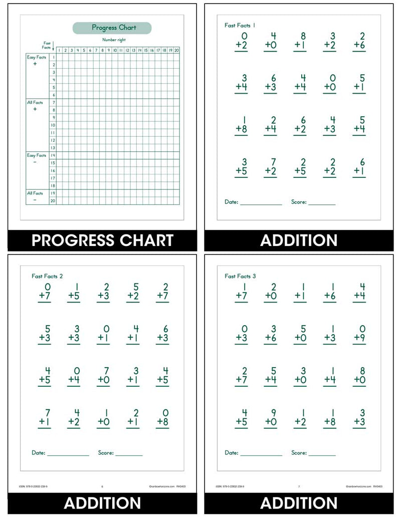 Fast Facts Practice Book - Addition & Subtraction Practice