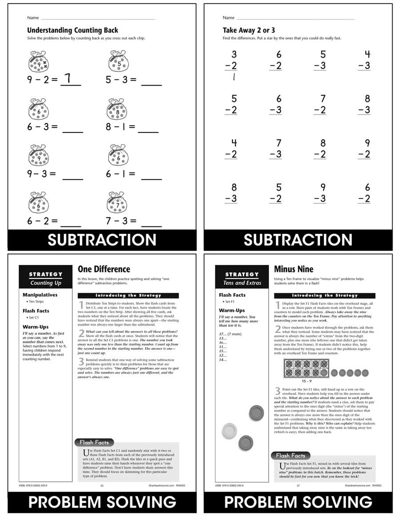 Fast Facts - Subtraction Practice