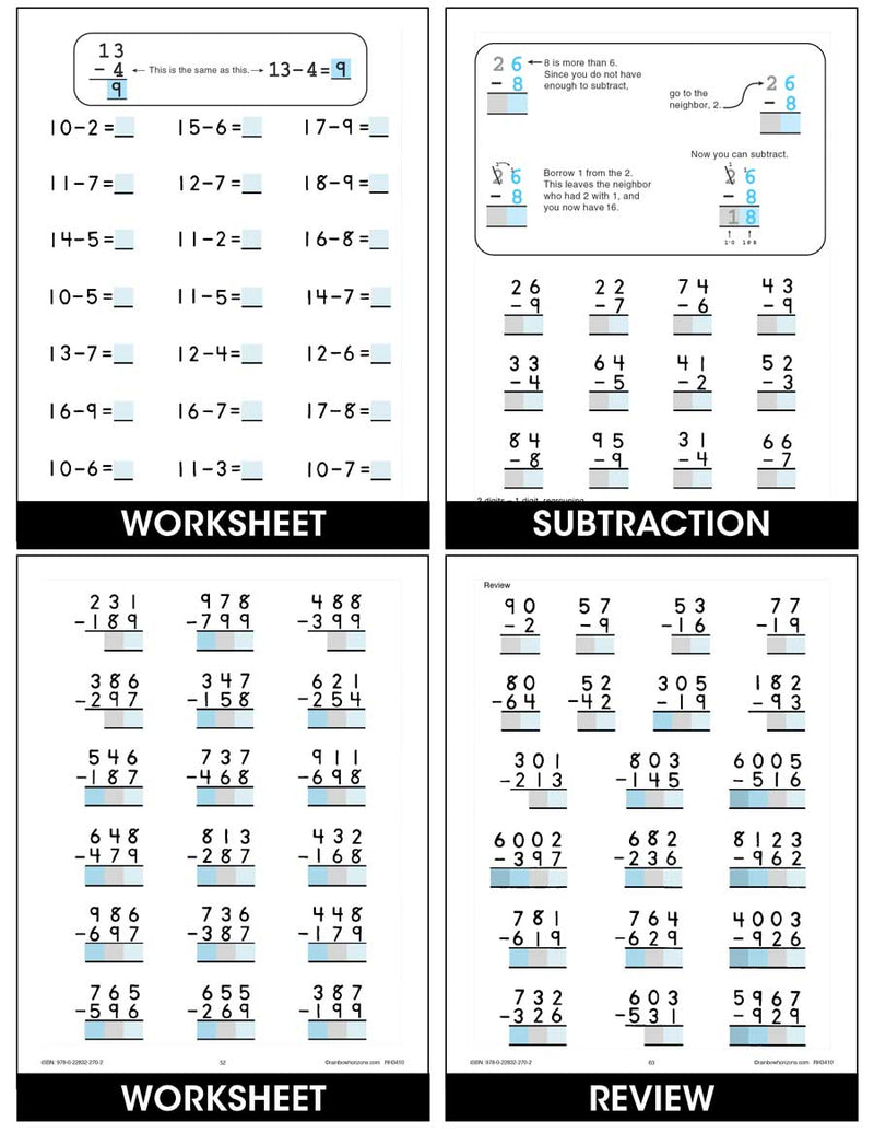 Math Practice Simplified D - Subtraction