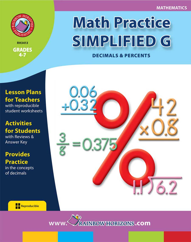 Math Practice Simplified G - Decimals & Percents