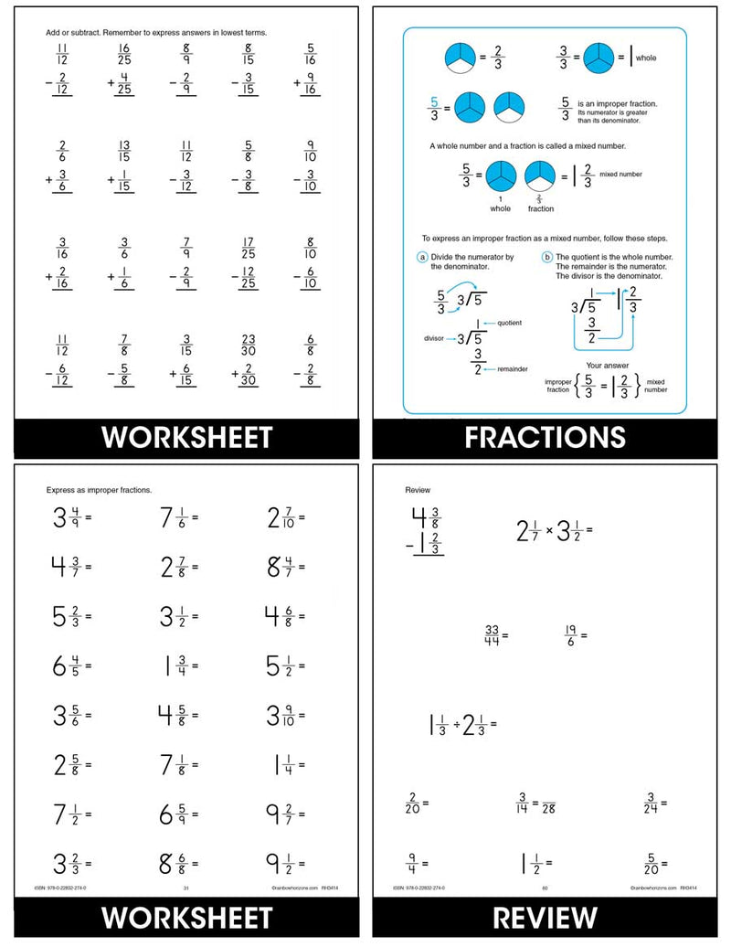 Math Practice Simplified H - Fractions