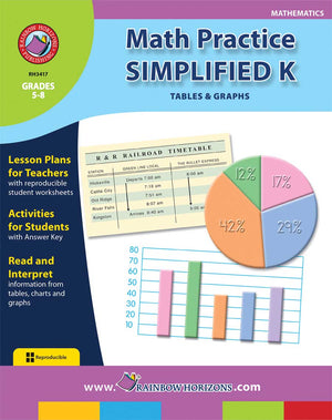 Math Practice Simplified K - Tables & Graphs