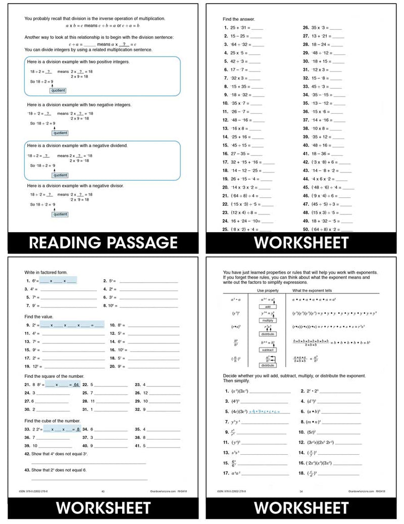 Math Practice Simplified L - Pre-Algebra