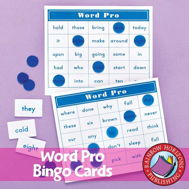 Word Pro Bingo Cards - High Frequency Words