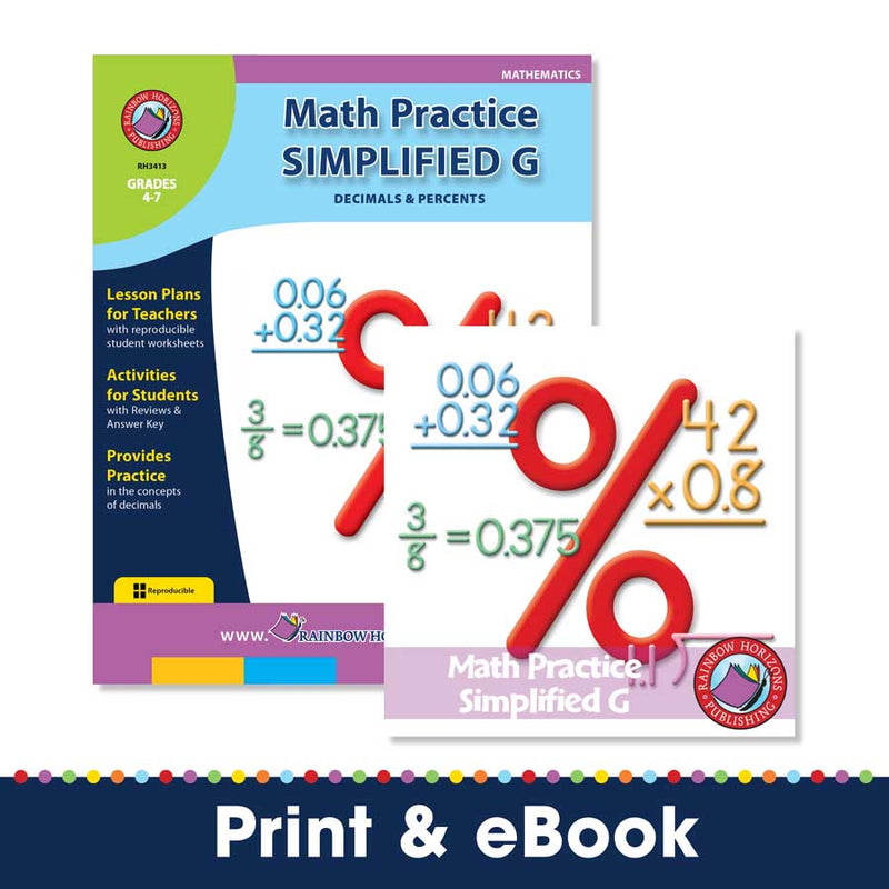 Math Practice Simplified G - Decimals & Percents