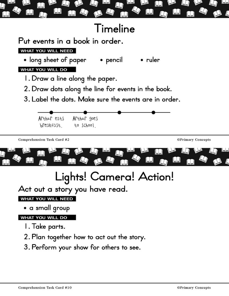 Primary Reading Prompts: Task Cards