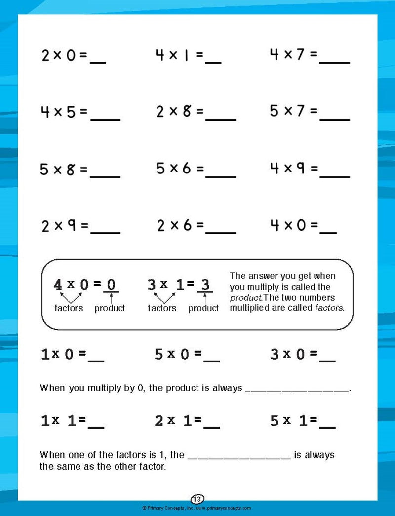 Math Practice Simplified: Multiplication (Book E)