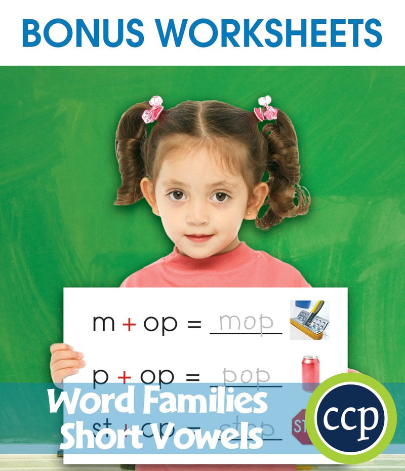 Word Families - Short Vowels - BONUS WORKSHEETS