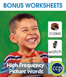 High Frequency Picture Words - BONUS WORKSHEETS