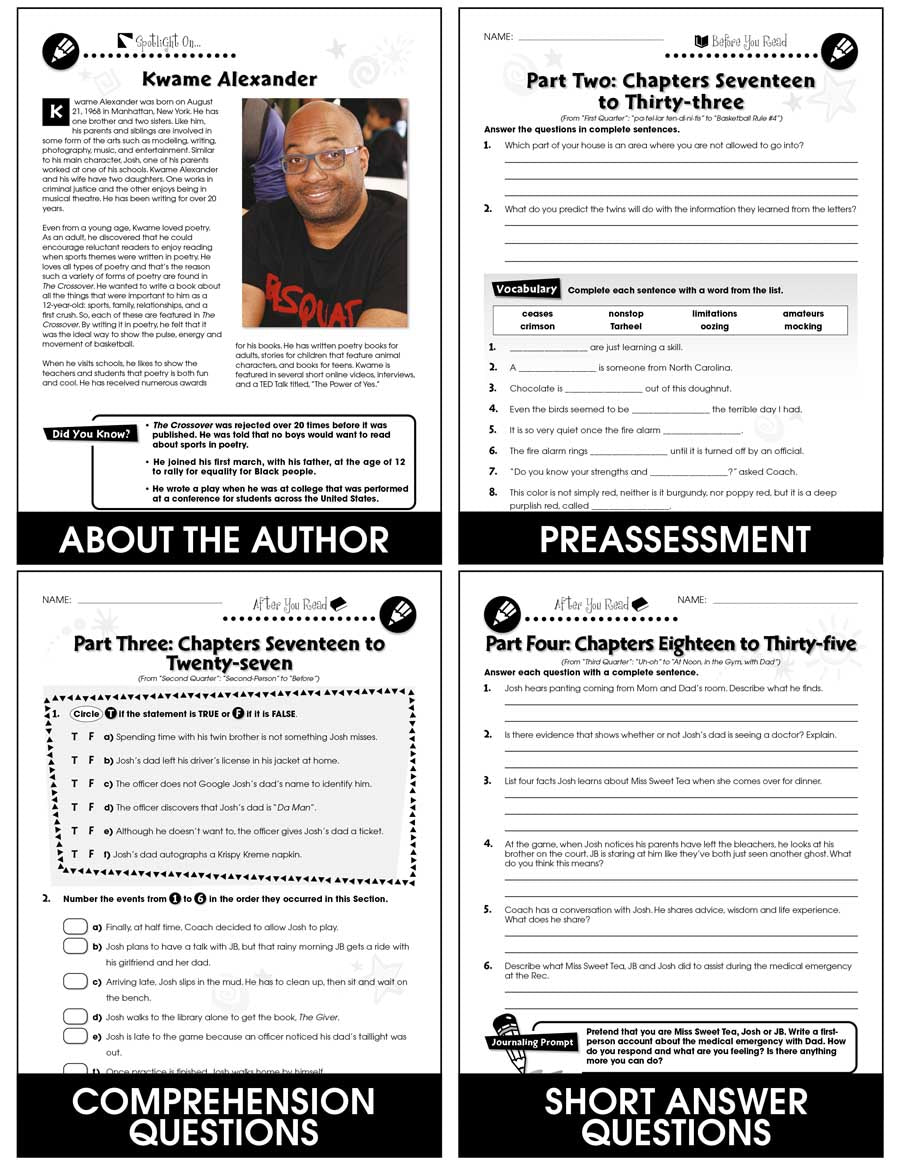 The Crossover Study Guide The Crossover (Novel Study Guide) – Classroom Complete Press | CCP2553 ...