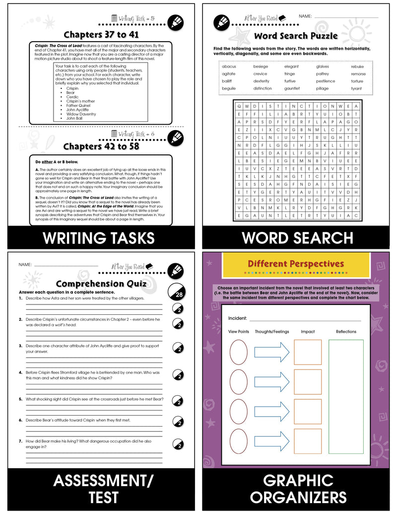 Tuck Everlasting: 6 Vocabulary Crosswords by Sections—Unique!