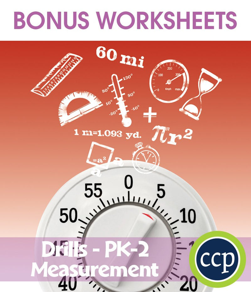 Measurement - Drill Sheets Gr. PK-2 - BONUS WORKSHEETS