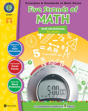 Five Strands of Math - Grades 6-8 - Drills Big Book