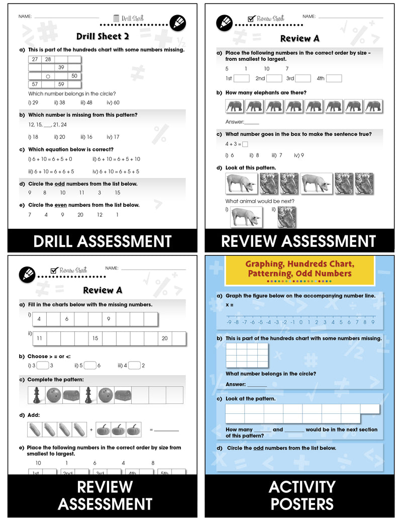 Algebra - Grades PK-2 - Task & Drill Sheets - Canadian Content