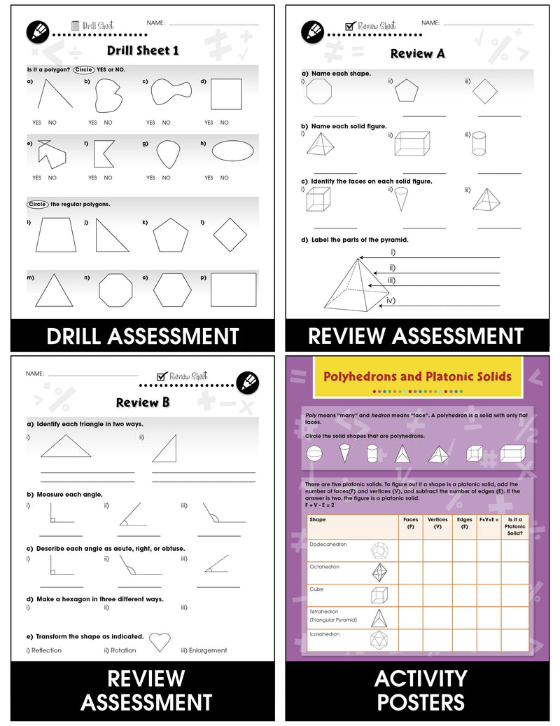 Geometry - Grades 3-5 - Task & Drill Sheets