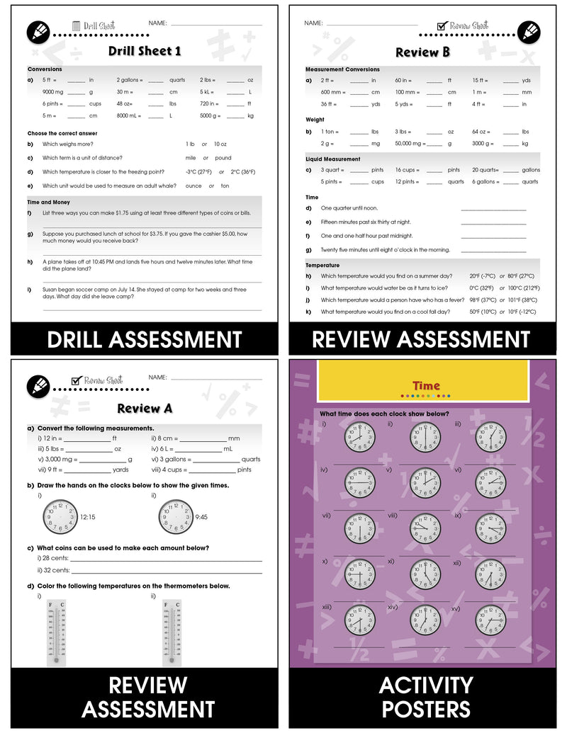 Measurement - Grades 3-5 - Task & Drill Sheets