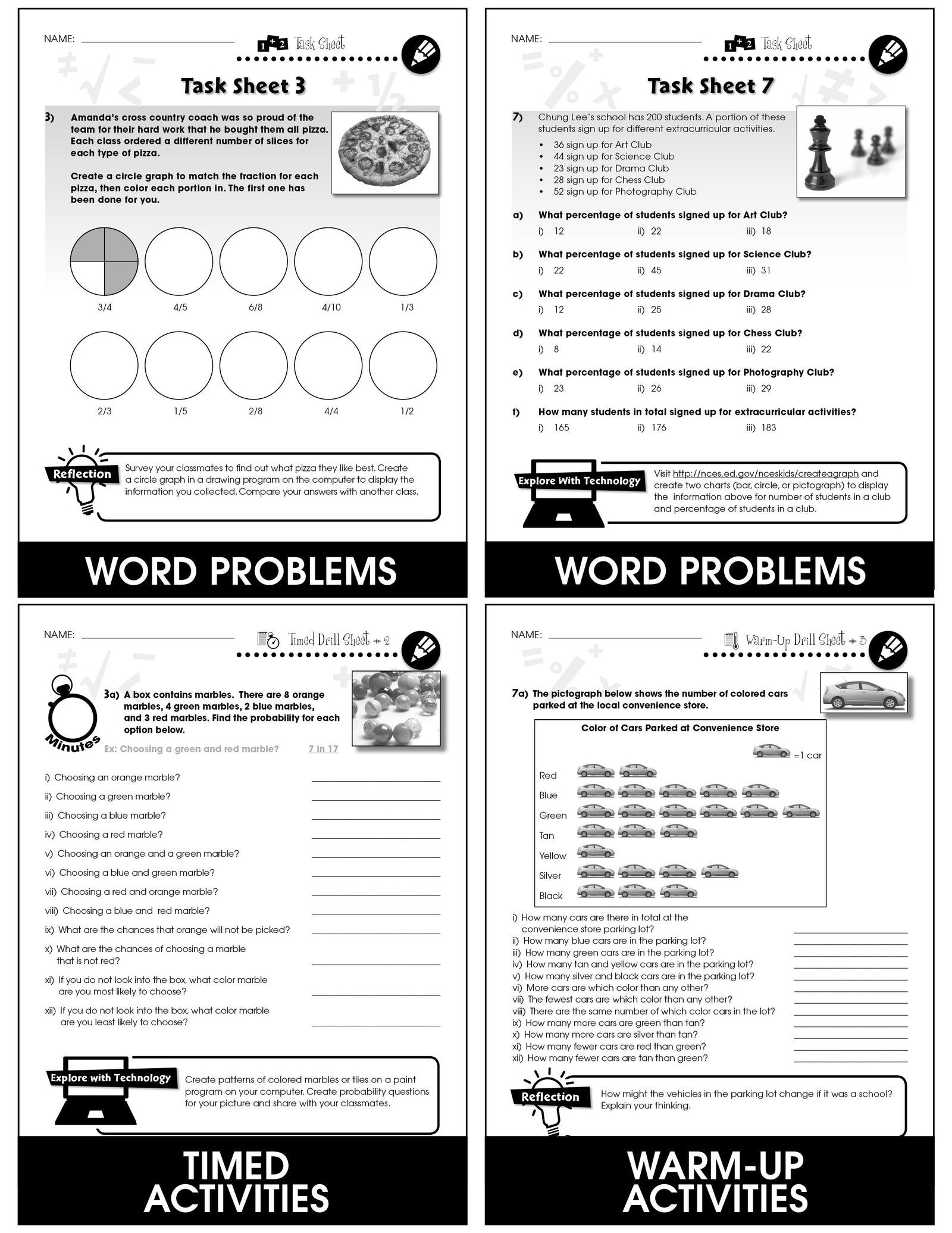 Data Analysis & Probability - Grades 3-5 - Task & Drill Sheets - Canad ...