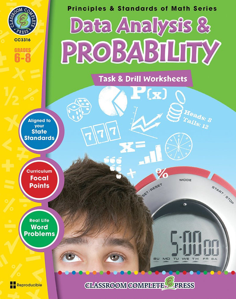 Data Analysis & Probability - Grades 6-8 - Task & Drill Sheets