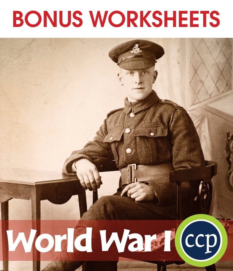 World War I - BONUS WORKSHEETS